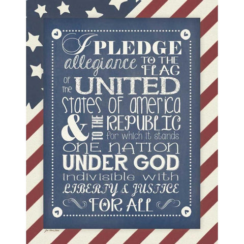 Pledge of Allegiance Black Modern Wood Framed Art Print with Double Matting by Moulton, Jo