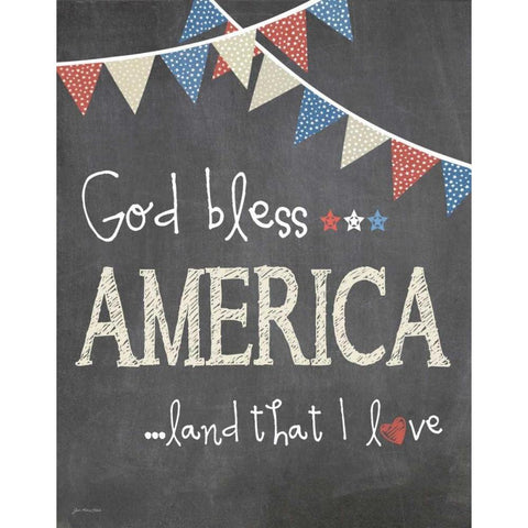 God Bless America White Modern Wood Framed Art Print by Moulton, Jo