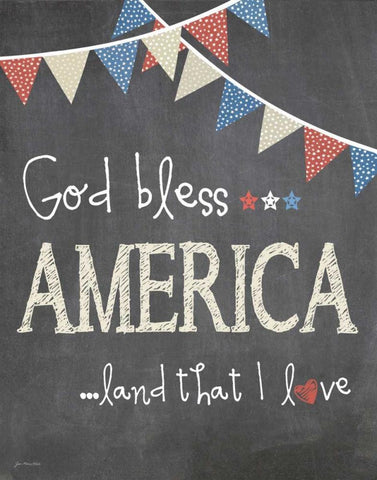 God Bless America Black Ornate Wood Framed Art Print with Double Matting by Moulton, Jo