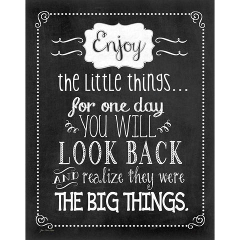 Enjoy White Modern Wood Framed Art Print by Moulton, Jo