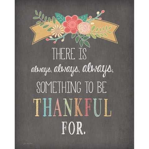 Always Always Always Thankful White Modern Wood Framed Art Print by Moulton, Jo