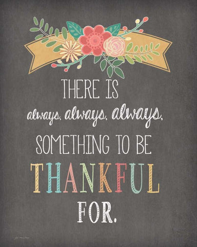 Always Always Always Thankful Black Ornate Wood Framed Art Print with Double Matting by Moulton, Jo