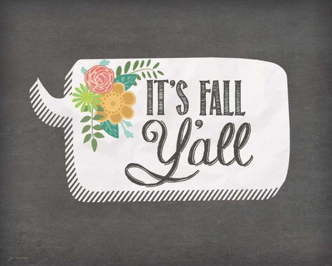 Fall Yall Black Ornate Wood Framed Art Print with Double Matting by Moulton, Jo