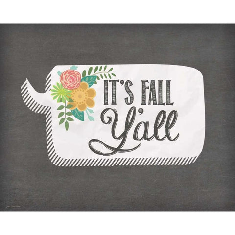 Fall Yall Black Modern Wood Framed Art Print with Double Matting by Moulton, Jo