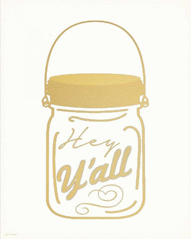 Faux Gold Hey Yall Black Ornate Wood Framed Art Print with Double Matting by Moulton, Jo