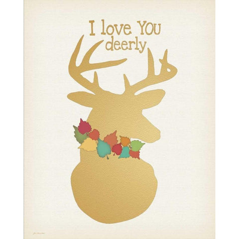 I Love You Deerly Black Modern Wood Framed Art Print with Double Matting by Moulton, Jo