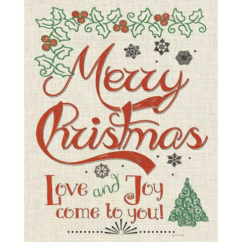 Love and Joy Linen White Modern Wood Framed Art Print by Moulton, Jo