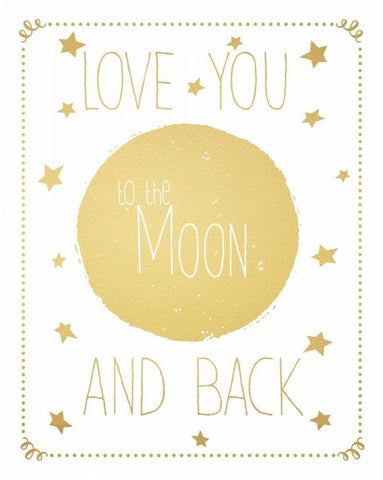 Moon and Back White Modern Wood Framed Art Print with Double Matting by Moulton, Jo