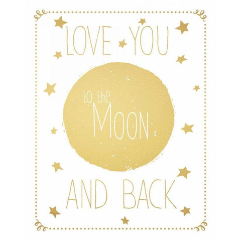 Moon and Back White Modern Wood Framed Art Print by Moulton, Jo