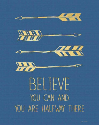 Believe Black Ornate Wood Framed Art Print with Double Matting by Moulton, Jo