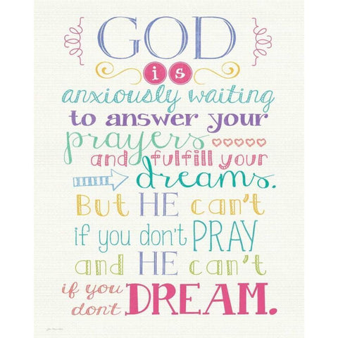 Pray and Dream Black Modern Wood Framed Art Print with Double Matting by Moulton, Jo