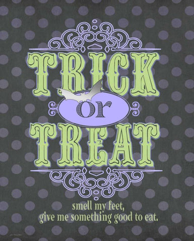Trick or Treat White Modern Wood Framed Art Print with Double Matting by Moulton, Jo