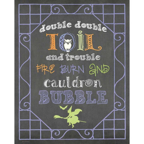 Toil and Trouble Black Modern Wood Framed Art Print with Double Matting by Moulton, Jo