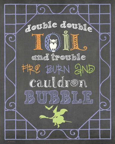 Toil and Trouble Black Ornate Wood Framed Art Print with Double Matting by Moulton, Jo