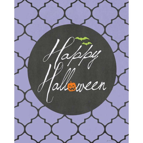 Happy Halloween Gold Ornate Wood Framed Art Print with Double Matting by Moulton, Jo