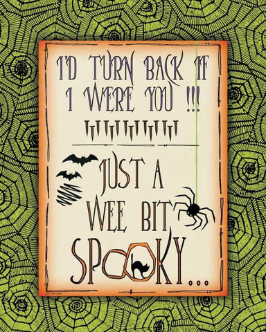 Wee Spooky White Modern Wood Framed Art Print with Double Matting by Moulton, Jo