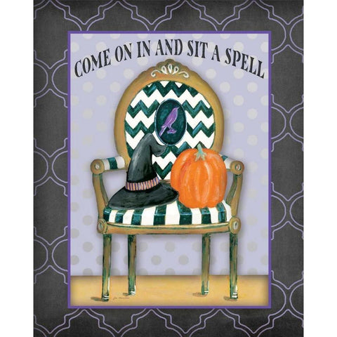 Sit a Spell Gold Ornate Wood Framed Art Print with Double Matting by Moulton, Jo