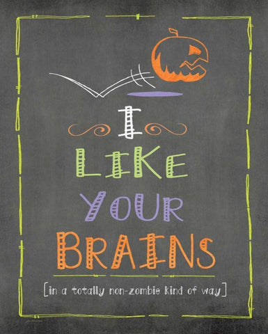 Brains White Modern Wood Framed Art Print with Double Matting by Moulton, Jo