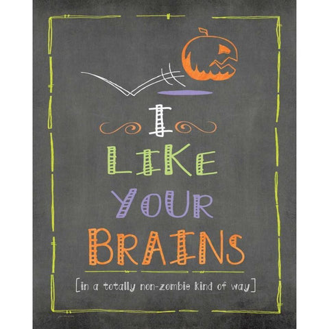 Brains White Modern Wood Framed Art Print by Moulton, Jo