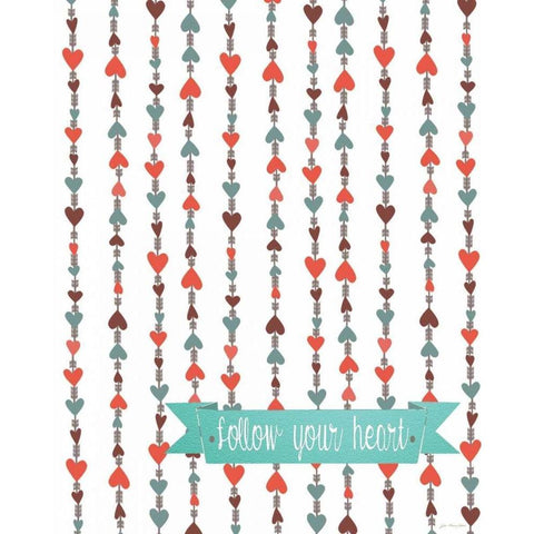 Follow Your Heart Black Modern Wood Framed Art Print with Double Matting by Moulton, Jo