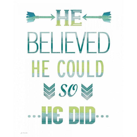 He Believed White Modern Wood Framed Art Print by Moulton, Jo