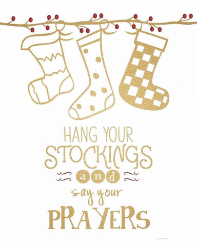 Stockings White Modern Wood Framed Art Print with Double Matting by Moulton, Jo