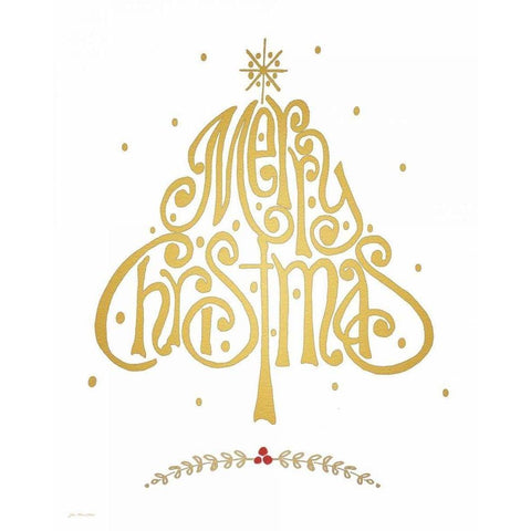 Merry Christmas White Modern Wood Framed Art Print by Moulton, Jo