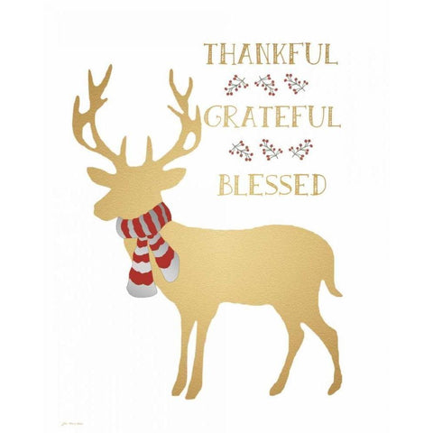 Deerly Blessed White Modern Wood Framed Art Print by Moulton, Jo