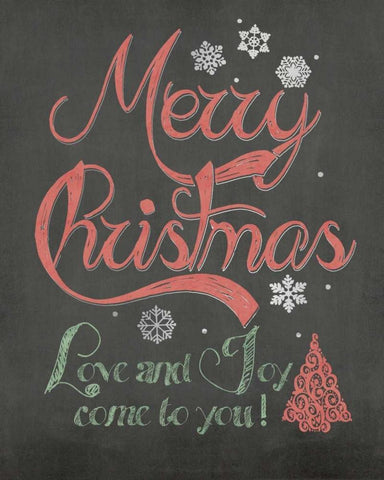 Merry Christmas White Modern Wood Framed Art Print with Double Matting by Moulton, Jo