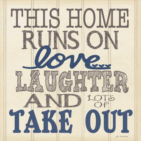 Take Out - Square Gold Ornate Wood Framed Art Print with Double Matting by Moulton, Jo