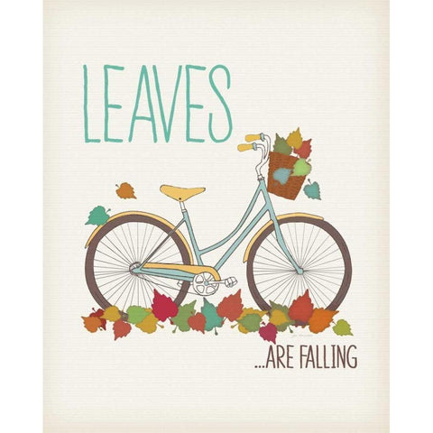 Leaves are Falling White Modern Wood Framed Art Print by Moulton, Jo