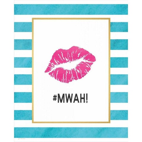 Mwah  White Modern Wood Framed Art Print by Moulton, Jo