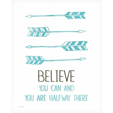 Believe You Can White Modern Wood Framed Art Print by Moulton, Jo