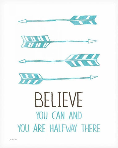 Believe You Can Black Ornate Wood Framed Art Print with Double Matting by Moulton, Jo