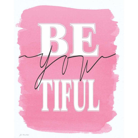 Be YOUtiful White Modern Wood Framed Art Print by Moulton, Jo