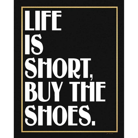 Shoes Black Modern Wood Framed Art Print with Double Matting by Moulton, Jo