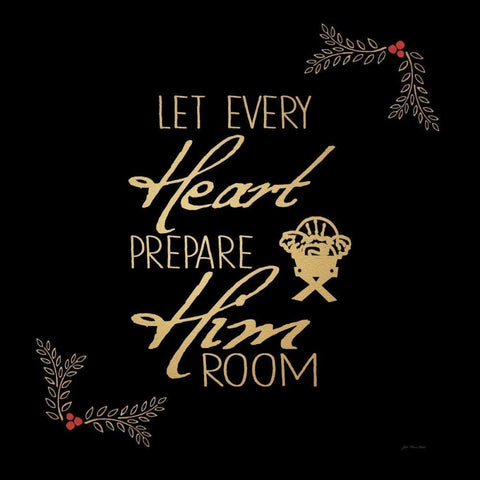 Every Heart Black Modern Wood Framed Art Print with Double Matting by Moulton, Jo