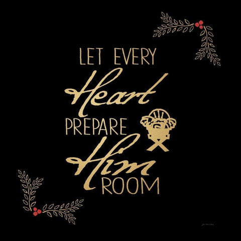 Every Heart Black Ornate Wood Framed Art Print with Double Matting by Moulton, Jo
