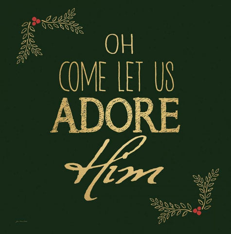 Adore Him White Modern Wood Framed Art Print with Double Matting by Moulton, Jo