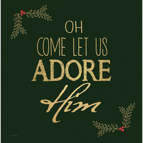 Adore Him White Modern Wood Framed Art Print by Moulton, Jo