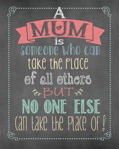 A Mum Black Ornate Wood Framed Art Print with Double Matting by Moulton, Jo