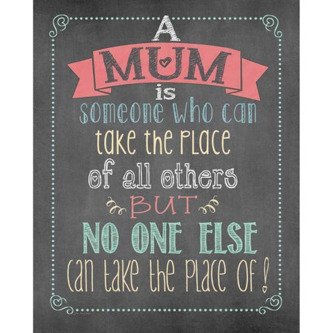 A Mum Black Modern Wood Framed Art Print by Moulton, Jo