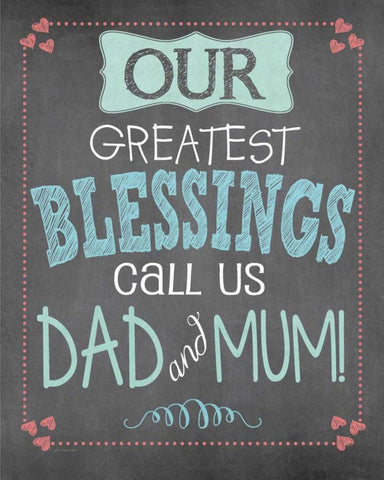 Our Mum Blessings White Modern Wood Framed Art Print with Double Matting by Moulton, Jo