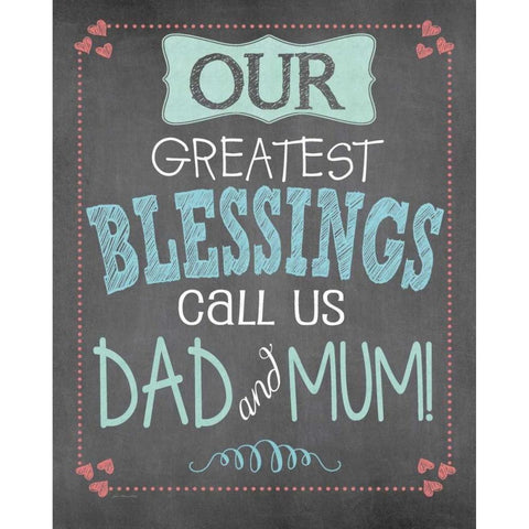 Our Mum Blessings White Modern Wood Framed Art Print by Moulton, Jo