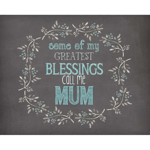 Mums Blessings Black Modern Wood Framed Art Print by Moulton, Jo