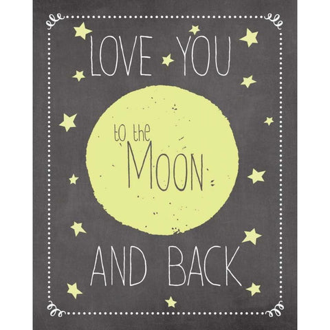 To the Moon - Yellow Gold Ornate Wood Framed Art Print with Double Matting by Moulton, Jo