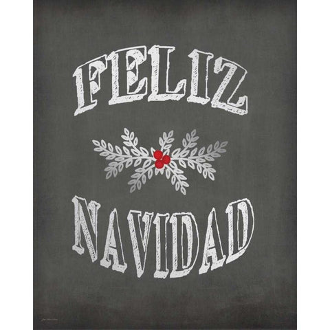 Feliz Navidad Gold Ornate Wood Framed Art Print with Double Matting by Moulton, Jo