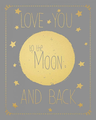 Moon and Back Gold Font Black Ornate Wood Framed Art Print with Double Matting by Moulton, Jo