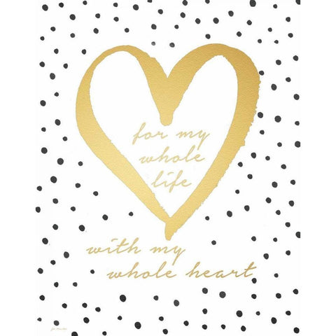 Whole Heart Black Modern Wood Framed Art Print by Moulton, Jo