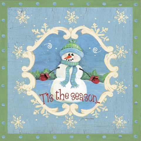 Tis the Season Black Modern Wood Framed Art Print with Double Matting by Moulton, Jo